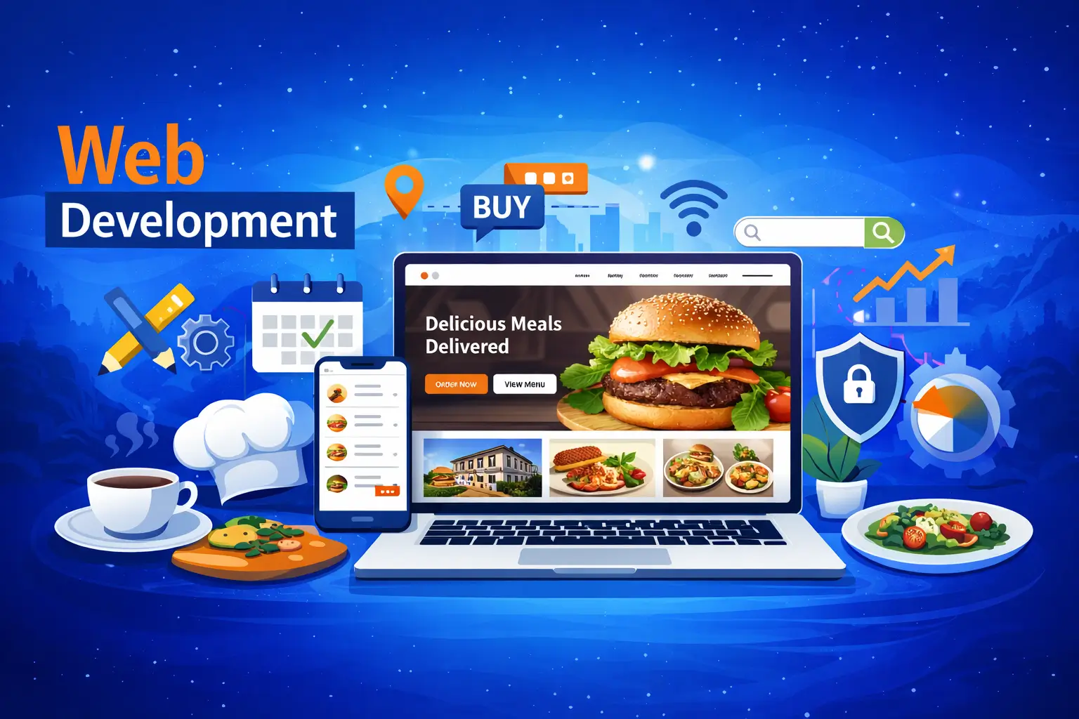 Custom web development for restaurants, cafes, hotels, and food brands with mobile-friendly and conversion-focused design